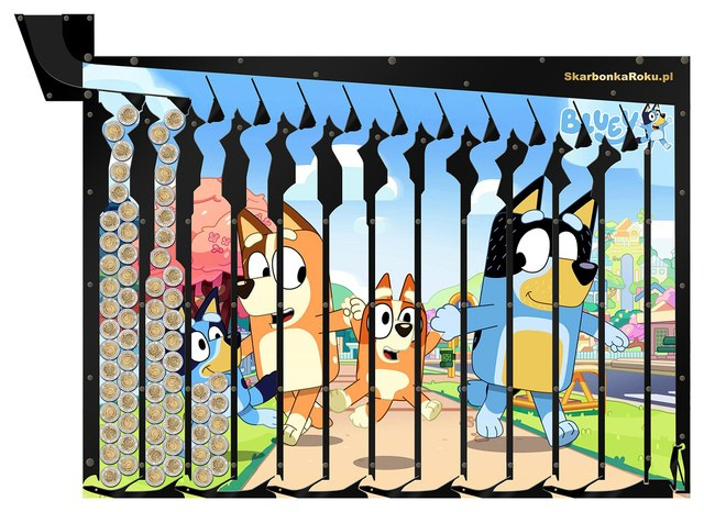 Skarbonka na 5 zł Bluey | Unikalna skarbonka z bajki Bluey