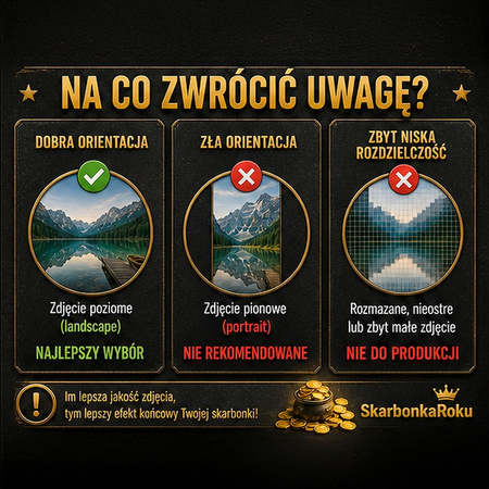 Skarbonka z własnym zdjęciem i napisem