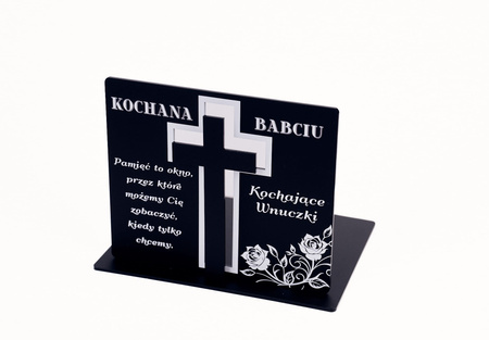 Podstawka pod znicz z wkładanym krzyżem z efektem 3D