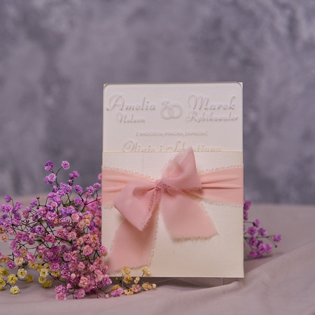 Zaproszenia ślubne PREMIUM wykonane na SZKLE AKRYLOWYM satynowym-ZS05B