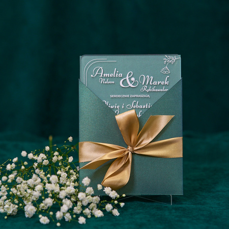 Zaproszenia ślubne PREMIUM wykonane na SZKLE AKRYLOWYM satynowym-ZS05F