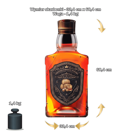 Skarbonka Ścienna Butelka Whisky na 5zł - Oryginalny Prezent