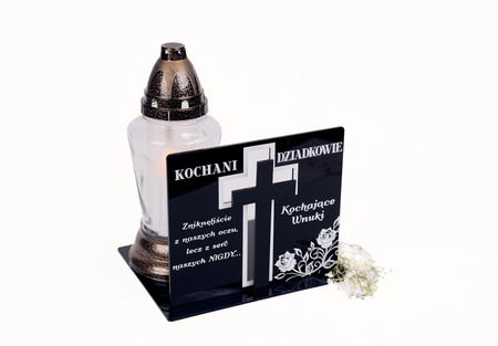 Podstawka pod znicz z wkładanym krzyżem z efektem 3D