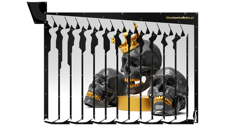 Skarbonka Ścienna Czaszki | Prezent urodzinowy złote czaszki