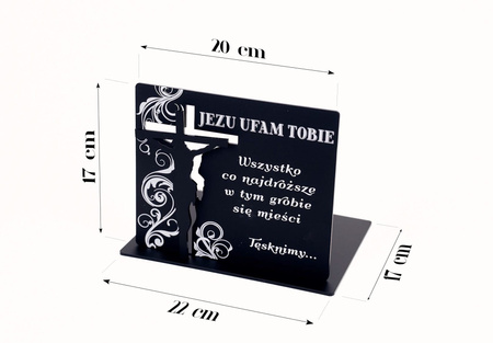 Podstawka pod znicz z wkładanym krzyżem z efektem 3D