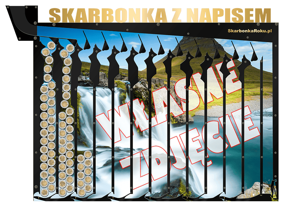 Skarbonka z własnym zdjęciem i napisem