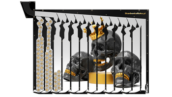 Skarbonka Ścienna Czaszki | Prezent urodzinowy złote czaszki