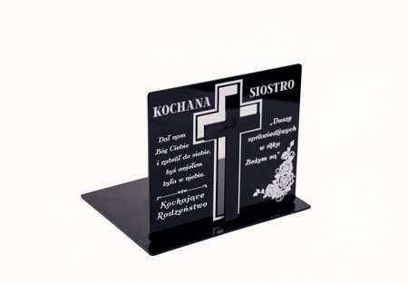 Podstawka pod znicz z wkładanym krzyżem z efektem 3D