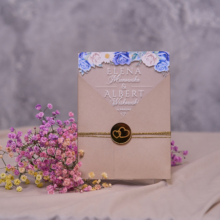 Zaproszenia ślubne PREMIUM wykonane na SZKLE AKRYLOWYM satynowym-ZS17B