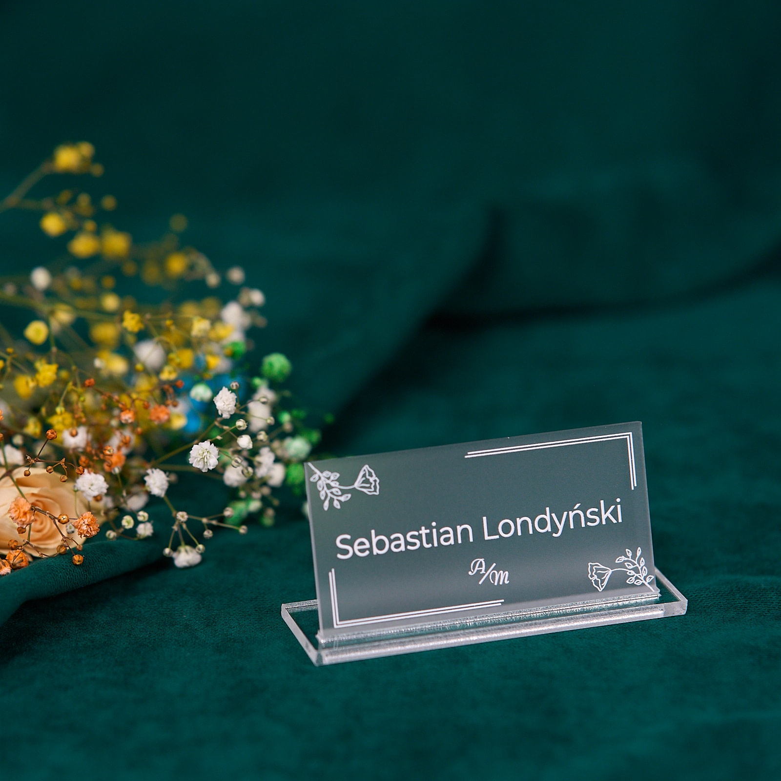 Winietka ślubna pleksi satynowa | WS05A