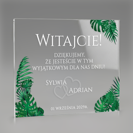 Tablica powitalna akrylowa przezroczysta | TPT18