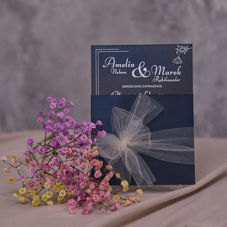 Zaproszenia ślubne PREMIUM wykonane na SZKLE AKRYLOWYM satynowym-ZS05E