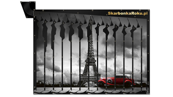 Skarbonka Ścienna na pięciozłotówki | Prezent z wieżą Eiffla