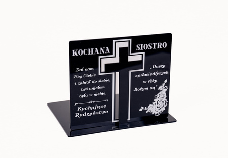 Podstawka pod znicz z wkładanym krzyżem z efektem 3D