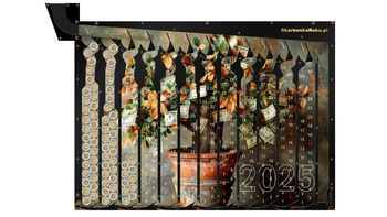 Kalendarz 2025 Drzewko | Skarbonka drzewko z kalendarzem na 5 zł