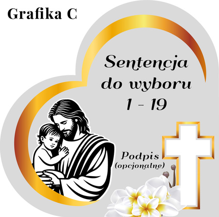 Podstawka pod znicz w kształcie serca z wyciętym krzyżem. Wykonana z mlecznej pleksi