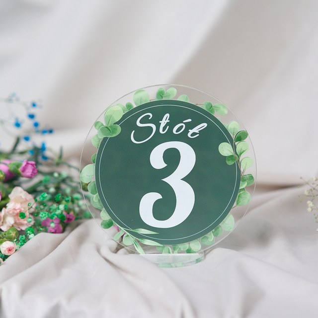 Numery na stół pleksi jednostronne lub dwustronne | NS06