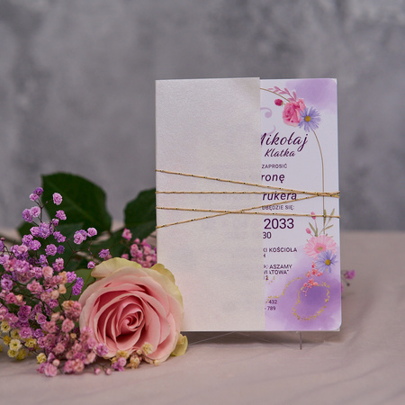 Zaproszenia ślubne PREMIUM wykonane na białym SZKLE AKRYLOWYM-ZB08