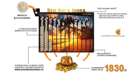 Skarbonka Ścienna na piątki | Black And Gold