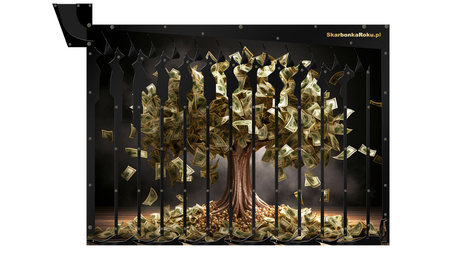 Skarbonka na 5 zł | Skarbonka Drzewko z dolarami