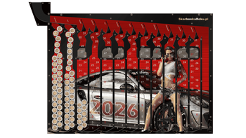 Kalendarz 2026 Kobieta z Autem | Idealny prezent dla fanów motoryzacj