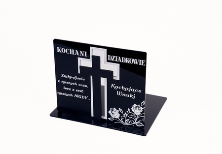 Podstawka pod znicz z wkładanym krzyżem z efektem 3D