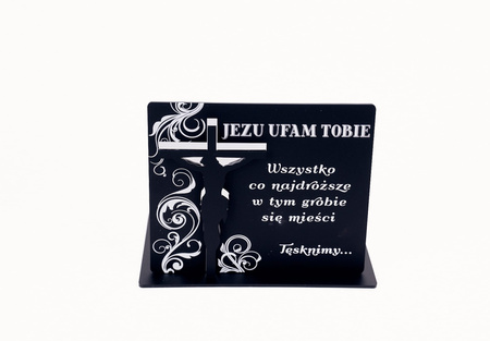 Podstawka pod znicz z wkładanym krzyżem z efektem 3D