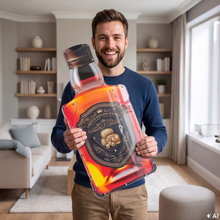 Skarbonka Ścienna Butelka Whisky na 5zł - Oryginalny Prezent