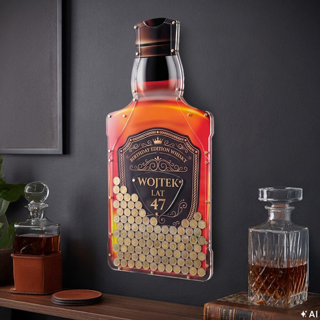 Personalizowana skarbonka ścienna Whisky na 5 zł – imię i wiek