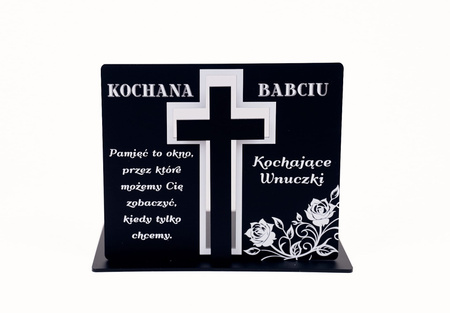 Podstawka pod znicz z wkładanym krzyżem z efektem 3D