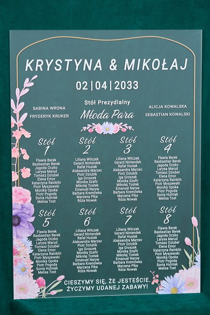Plan stołów ze szkła akrylowego satynowego| PSS08