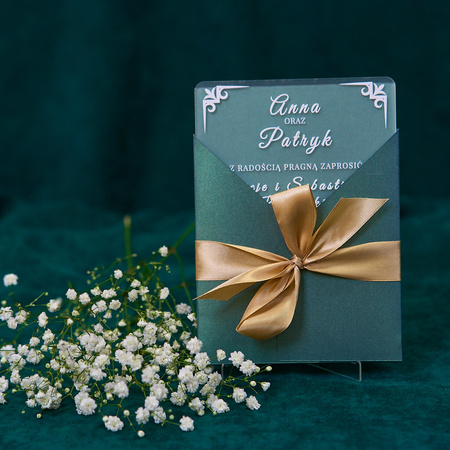 Zaproszenia ślubne PREMIUM wykonane na SZKLE AKRYLOWYM satynowym-ZS01A