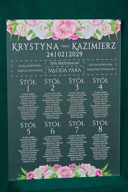Plan stołów ze szkła akrylowego satynowego| PSS13B