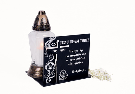 Podstawka pod znicz z wkładanym krzyżem z efektem 3D