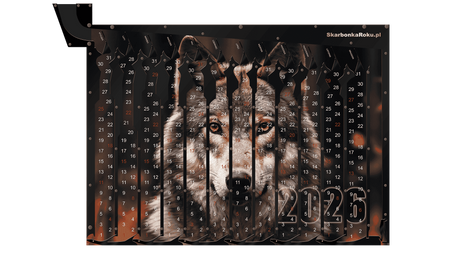 Kalendarz 2026 Wilk | skarbonka na 5 zł