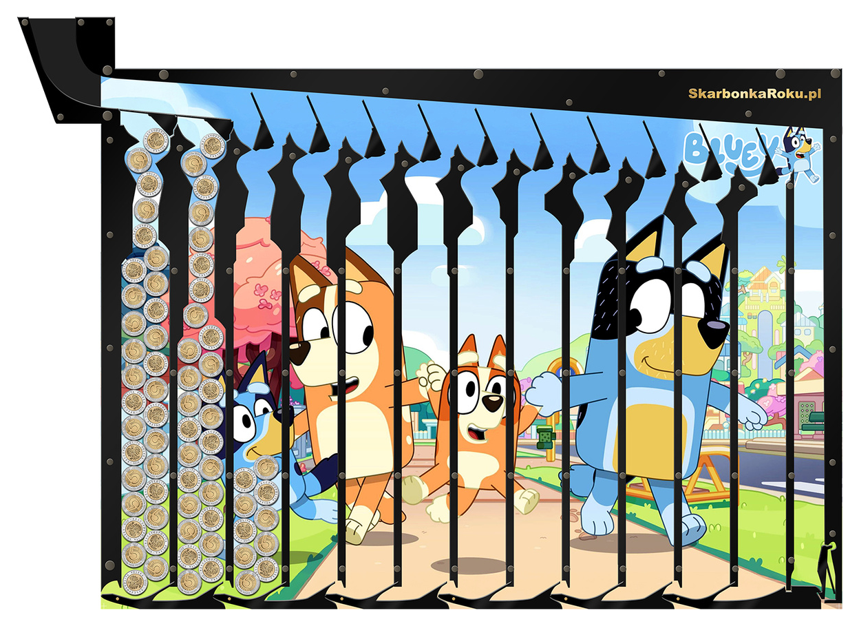 Skarbonka na 5 zł Bluey | Unikalna skarbonka z bajki Bluey