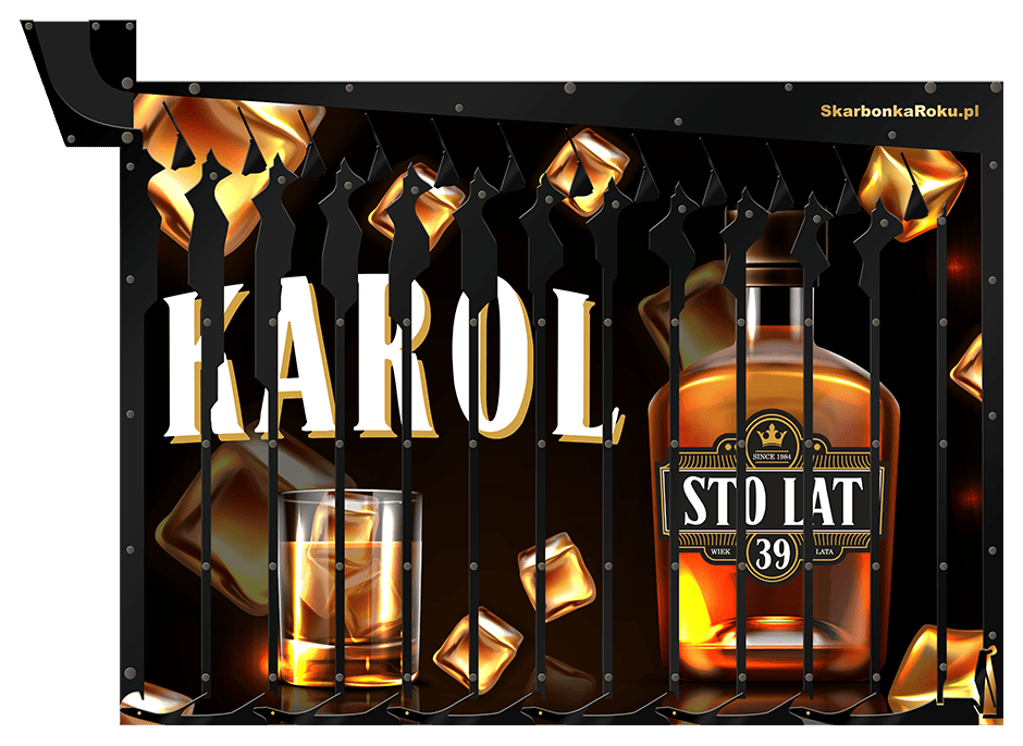 Personalizowana skarbonka na 5 zł Whisky – imię i wiek