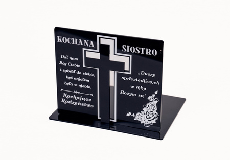 Podstawka pod znicz z wkładanym krzyżem z efektem 3D