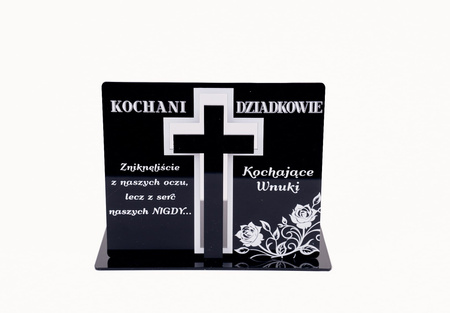 Podstawka pod znicz z wkładanym krzyżem z efektem 3D