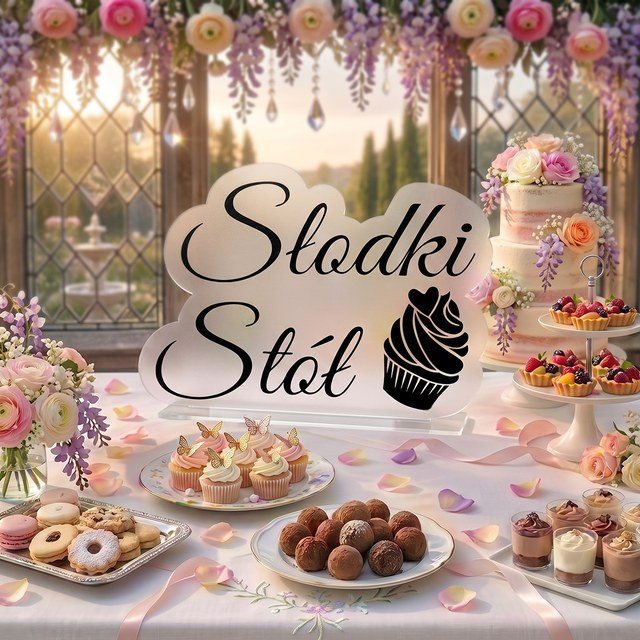 Napis dekoracyjny pleksi | Słodki stół
