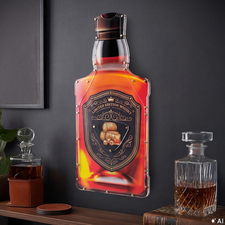Skarbonka Ścienna Butelka Whisky na 5zł - Oryginalny Prezent