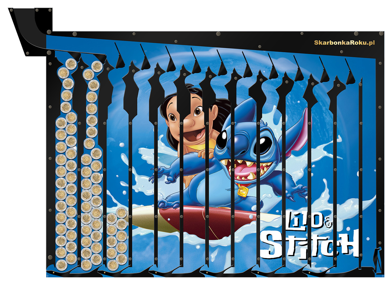 Skarbonka na 5 zł Stitch | Wyjątkowa, ścienna skarbonka